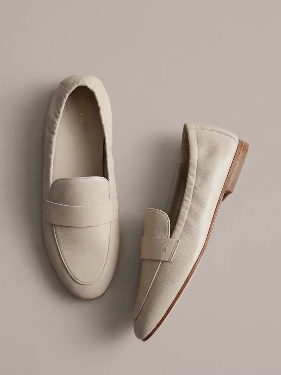 Quince Italian Leather Soft Loafer/Almond /Size 7